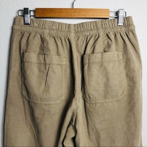 American Eagle Corduroy Jogger Pants US 6 High Waisted Corduroy Pull On Tan - Picture 7 of 13